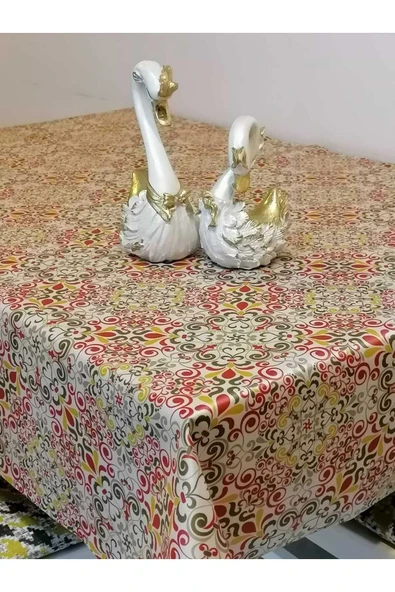 KUMAŞ DOKULU TABANI SİLİKONLU YIKANABİLİR SİLİNEBİLİR ÜTÜLENEBİLİR KAYMAZ DEKORATİF MASA ÖRTÜSÜ ürün görseli