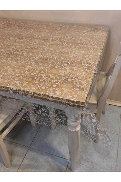 Şeffaf 0.018 Mm Pvc Muşamba - Desenli Silinebilir Şeffaf Masa Örtüsü - Resim 4