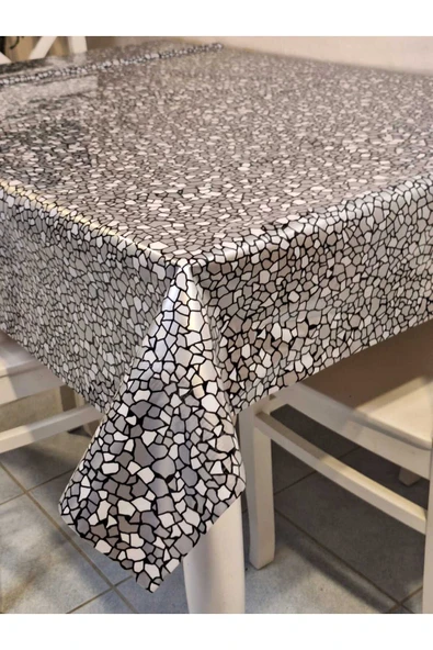 Şeffaf 0.018 Mm Pvc Muşamba - Desenli Silinebilir Şeffaf Masa Örtüsü ürün görseli