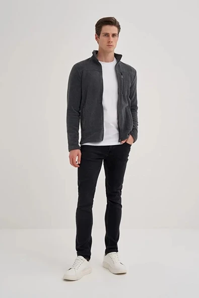 CAZ 56330 DİK YK. POLAR SWEAT HIRKA ANTRASİT ürün görseli 1