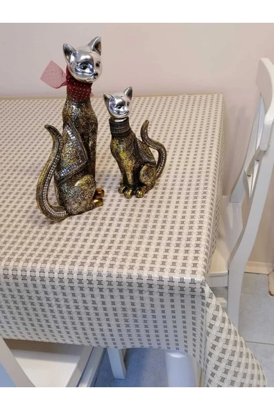 Gri Ithal Pvc Muşamba - Desenli Silinebilir Masa Örtüsü - Resim 5