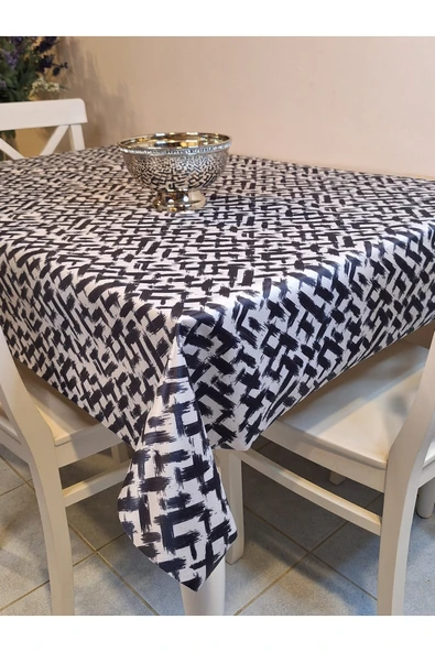 KUMAŞ DOKULU TABANI SİLİKONLU YIKANABİLİR SİLİNEBİLİR ÜTÜLENEBİLİR KAYMAZ DEKORATİF MASA ÖRTÜSÜ ürün görseli