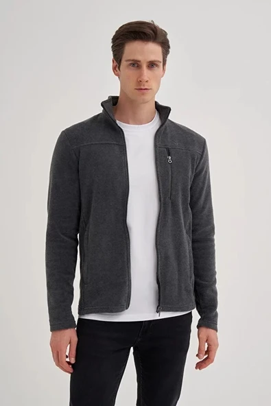 CAZ 56330 DİK YK. POLAR SWEAT HIRKA ANTRASİT - Resim 2