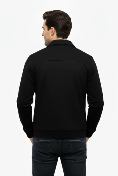 Erkek Siyah Regular Fit Mevsimlik Süet Spor Mont8091 BGL-ST05013 - Resim 6