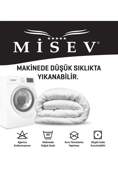 Misev Tek Kişilik Lüx Grubu Kışlık Yorgan ve 1 Adet Lüx Grubu Yastık - Resim 3