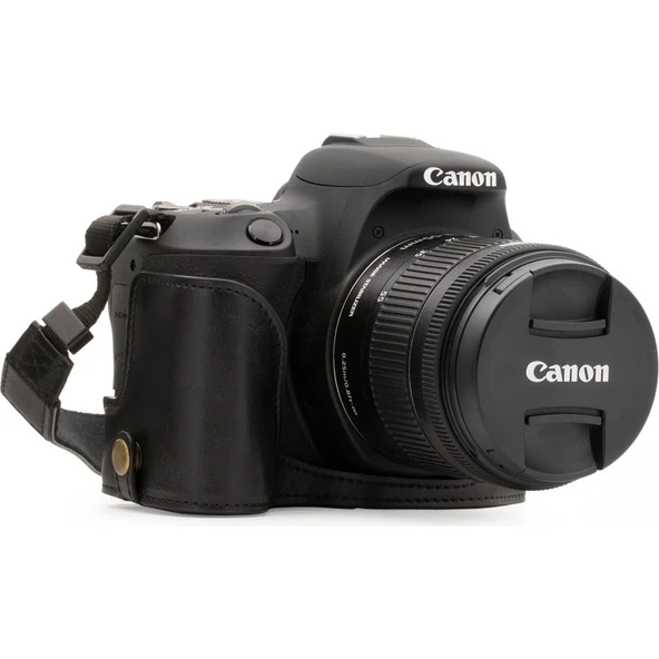 Megagear MG1306 Canon Eos 200D (18-55MM) Deri Kamera Kılıfı, Siyah ürün görseli