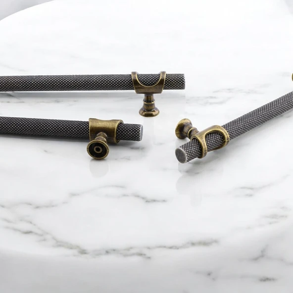 Mobilya Mutfak Dolabı Dolap Kulpları Kulbu Eskitme Antik Sarı Metal Kulp 224 mm - 22.4 cm - Resim 5