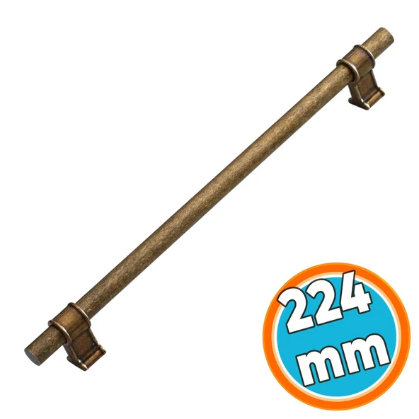 Mobilya Mutfak Çekmece Dolap Kulpu Kulbu Kulpları Eskitme Antik Sarı Metal 224 mm-22.4 cm ürün görseli