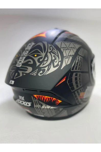 AXXIS Draken S Maori Devil B5 Matt Red Kapalı Motosiklet Kaskı + Yedek Siyah Vizör - Resim 8