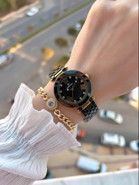 Daniel Klein Seramik Kordon Taşlı Kadran 2 Yıl Garantili 3 Atm Kadın Kol Saati+Bileklik Hediyeli SM4 - Resim 2