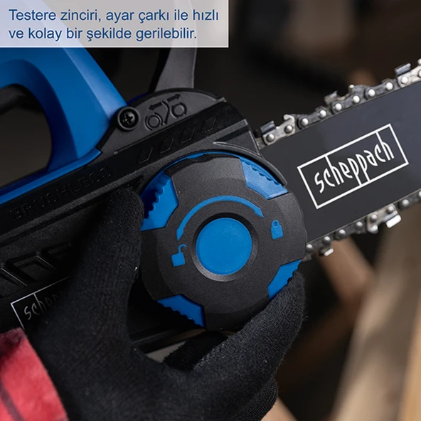 Scheppach BC-TCS200 1x4.0Ah Tek Akülü Ağaç Kesme Makinesi - 5910311400 - Resim 3