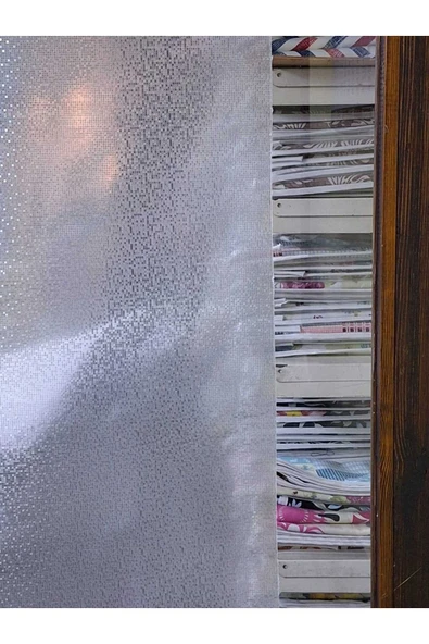 Cam Filmi Kaplama Statik Folyo  Buzlu Desenli Duşa Kabin Pencere Ofis Dekorasyon - Resim 4