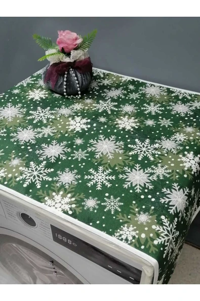 YEŞİLİ DESENLİ DUCK KUMAŞ ÇAMAŞIR VE KURUTMA MAKİNESİ ÖRTÜSÜ 120X60CM ürün görseli