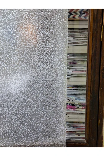 Cam Filmi Kaplama Statik Folyo  Buzlu Desenli Duşa Kabin Pencere Ofis Dekorasyon - Resim 8