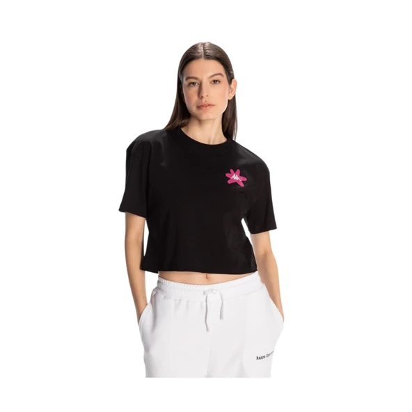 Kadın Authentic Hannah T-shirt Siyah Regular Fit Tişört - Resim 4