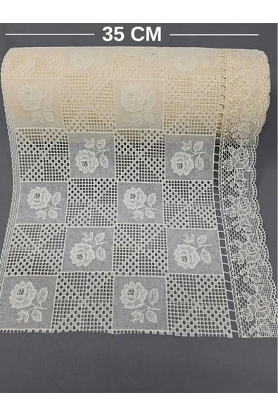 Pvc Küpür Dantel Raf Ve Dolap Örtüsü Runner Krem 35 Cm Eninde ürün görseli