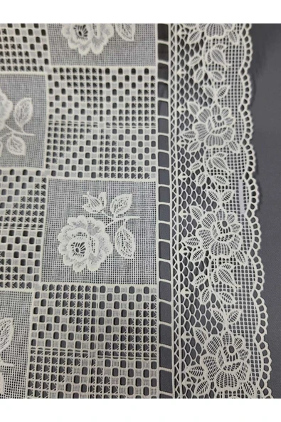 Pvc Küpür Dantel Raf Ve Dolap Örtüsü Runner Krem 35 Cm Eninde - Resim 4