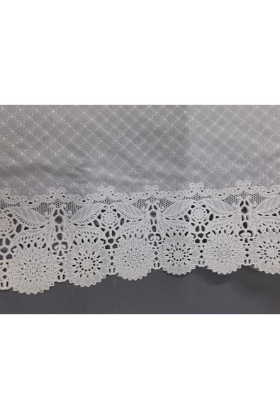 PVC KÜPÜR DANTEL RAF VE DOLAP ÖRTÜSÜ RUNNER   BEYAZ - Resim 4