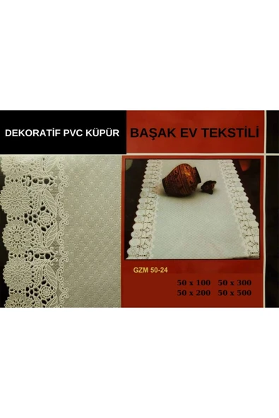 PVC KÜPÜR DANTEL RAF VE DOLAP ÖRTÜSÜ RUNNER   BEYAZ ürün görseli
