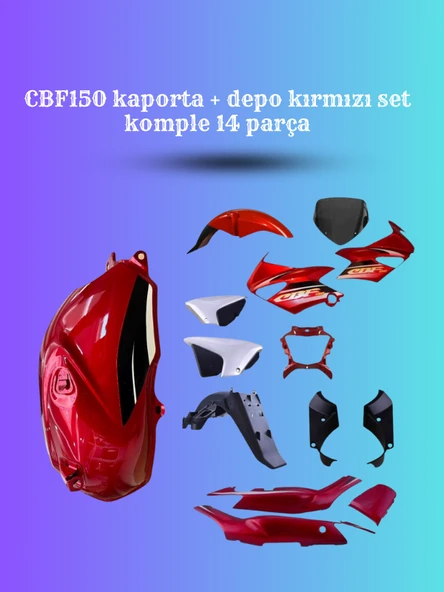 CBF 150 Kaporta + Depo Kırmızı Set – Komple 14 Parça ürün görseli 1