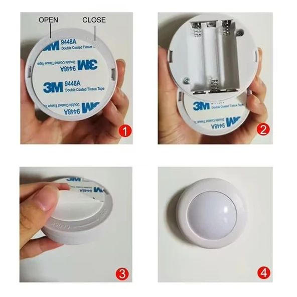 Powermaster PM-26973 RGB Gün Işığı Led Raf Duvar Aydınlatma 3XAAA Pil İle Çalışır (Tekli) - Resim 2