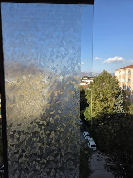 Cam Filmi Kaplama Statik Folyo  Buzlu Desenli Duşa Kabin Pencere Ofis Dekorasyon ürün görseli