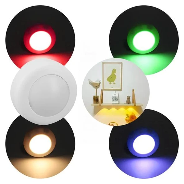 Powermaster PM-26973 RGB Gün Işığı Led Raf Duvar Aydınlatma 3XAAA Pil İle Çalışır (Tekli) ürün görseli 1