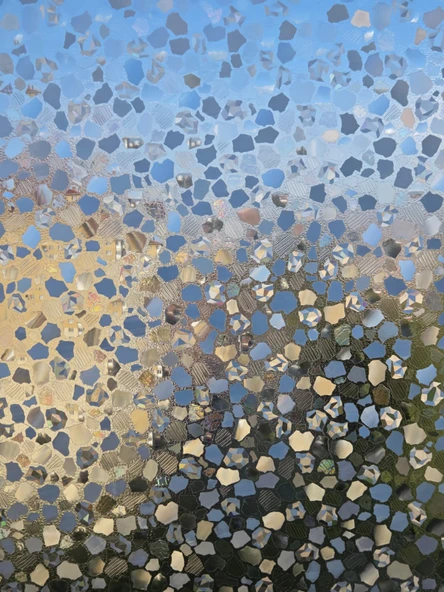 Cam Filmi Kaplama Statik Folyo  Buzlu Desenli Duşa Kabin Pencere Ofis Dekorasyon - Resim 3