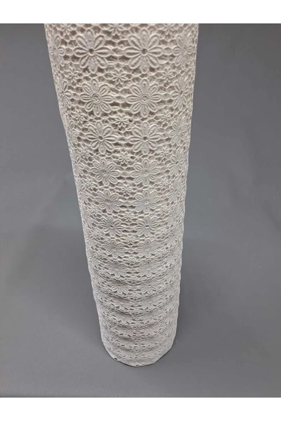 PVC KÜPÜR DANTEL RAF VE DOLAP ÖRTÜSÜ RUNNER   BEYAZ - Resim 5