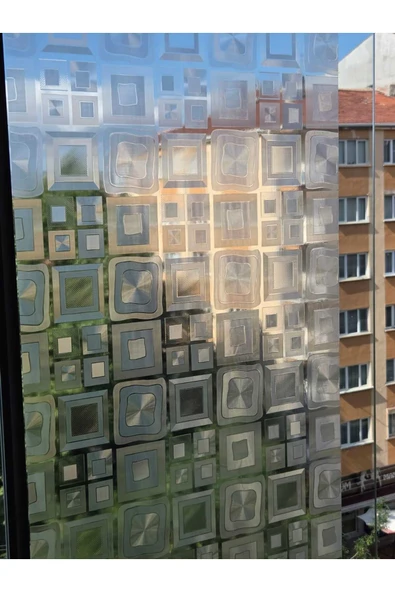 Cam Filmi Kaplama Statik Folyo Buzlu Desenli Duşa Kabin Pencere Ofis Dekorasyon - Resim 2