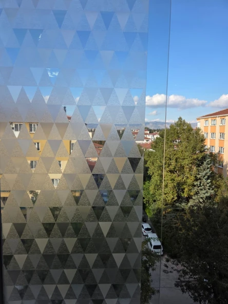 Cam Filmi Kaplama Statik Folyo  Buzlu Desenli Duşa Kabin Pencere Ofis Dekorasyon - Resim 3