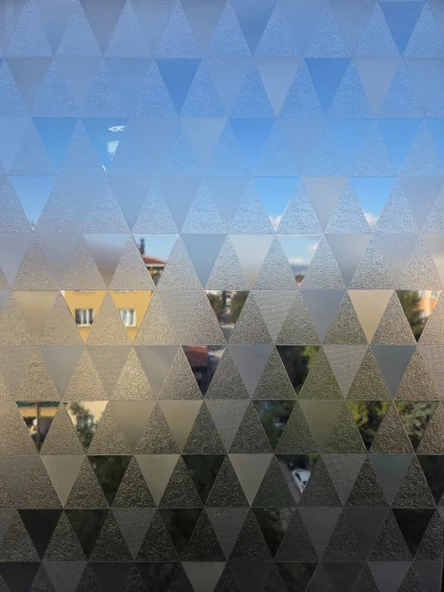 Cam Filmi Kaplama Statik Folyo  Buzlu Desenli Duşa Kabin Pencere Ofis Dekorasyon - Resim 2