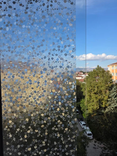 Cam Filmi Kaplama Statik Folyo  Buzlu Desenli Duşa Kabin Pencere Ofis Dekorasyon ürün görseli