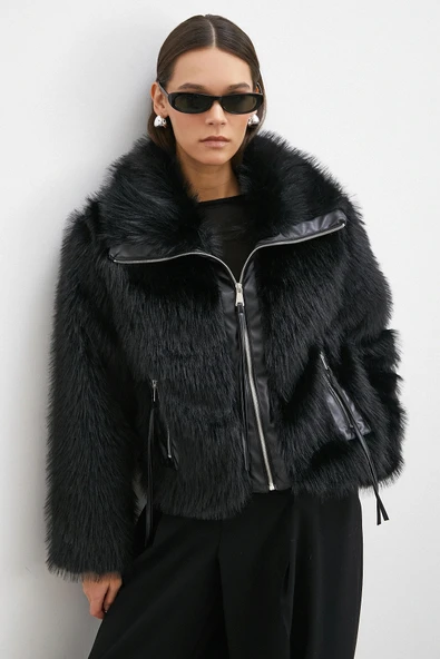 Deri Garnili Lolita Mont Siyah - Resim 2