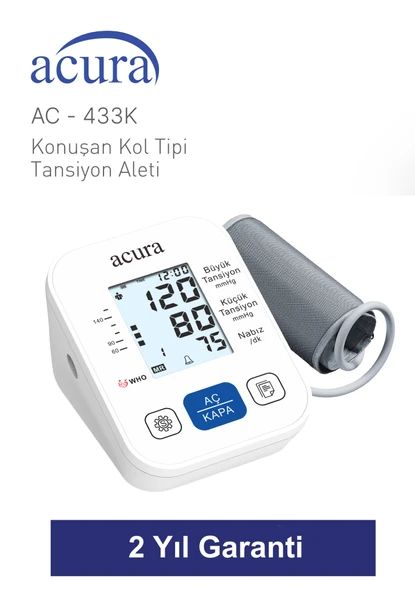 AC-433K Geniş Ekranlı Türkçe Konuşan Tansiyon Aleti - Resim 2