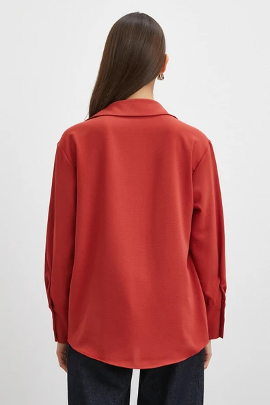 Basic Polyester Gömlek Kiremit - Resim 6