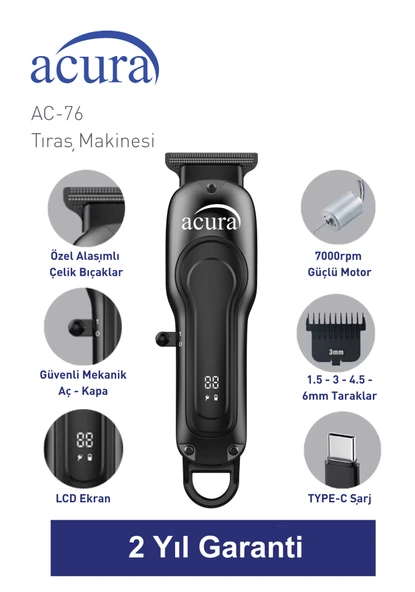 Acura AC-76 Lazer Epilasyon Öncesi Tüm Vücut Tıraş Makinesi - Resim 3