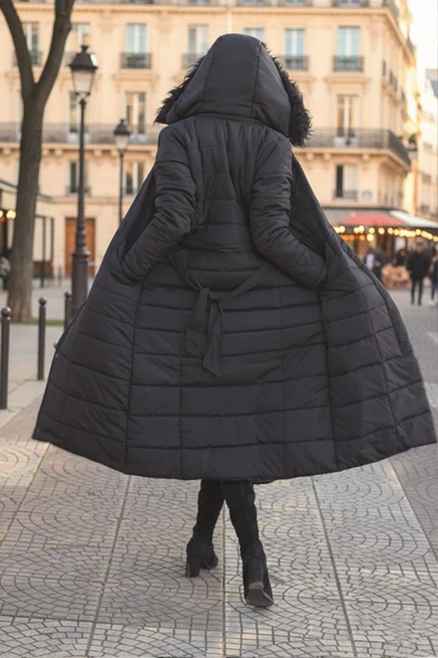 Günlük Kışlık Tam Boy Kadın Şişme Mont - Resim 3