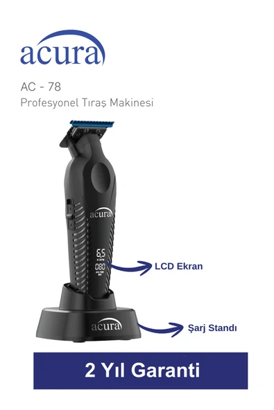 AC-78 Titanyum Seramik Bıçaklı Profesyonel Sakal Ense Tıraş Makinesi - Resim 3