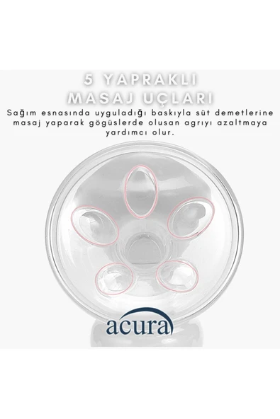 AC-3000 Masaj ve Biberon Özellikli Manuel Göğüs Pompası - Resim 5