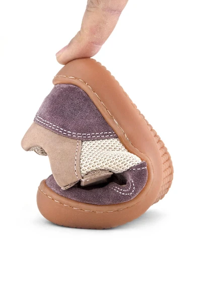 Rakerplus Bob Hakiki Deri Mor Pudra Barefoot Cırtlı Lastikli Bebek Sneaker Ayakkabı - Resim 9