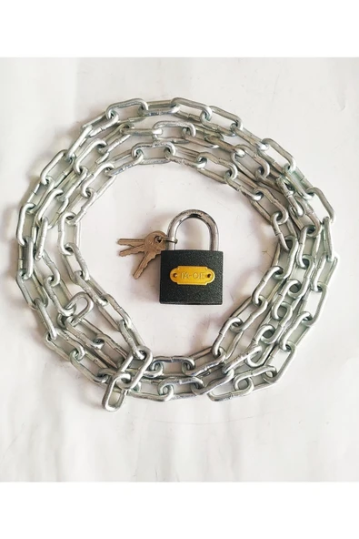 KOLUMAN Yeni 150 Cm Kalın Motor Kilidi+50mm Gold Asma Kilit 3 Yedekli ürün görseli