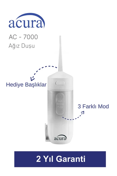 AC-7000 Şarjlı 4 Başlıklı Ağız Duşu - Resim 5