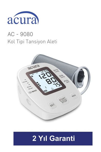 Ac-9080 199 Hafızalı Tam Otomatik Koldan Ölçer Tansiyon Aleti Çanta Hediyeli - Resim 5