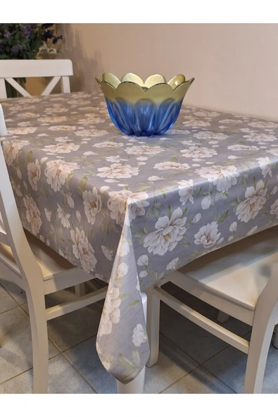 KUMAŞ DOKULU TABANI SİLİKONLU YIKANABİLİR SİLİNEBİLİR ÜTÜLENEBİLİR KAYMAZ DEKORATİF MASA ÖRTÜSÜ - Resim 7