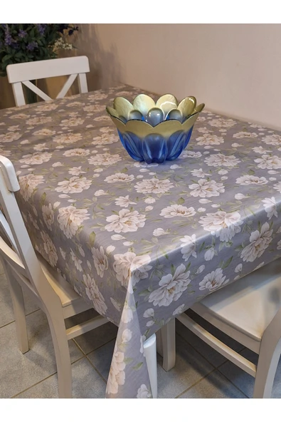 KUMAŞ DOKULU TABANI SİLİKONLU YIKANABİLİR SİLİNEBİLİR ÜTÜLENEBİLİR KAYMAZ DEKORATİF MASA ÖRTÜSÜ - Resim 8