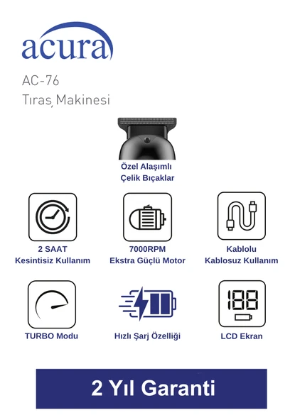 Acura AC-76 Lazer Epilasyon Öncesi Tüm Vücut Tıraş Makinesi - Resim 2