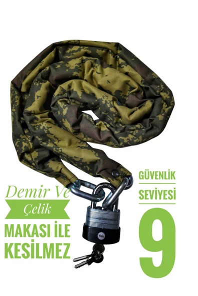 Vi Caro Strong Grade 10 mm 3 metre  Kesilmez motorsiklet Zincir Kilit Motor Kilidi  Motorsiklet Kilidi ürün görseli