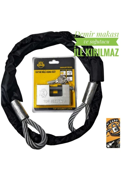 Vi Caro Motorsiklet 12 mm 1.5 metre Çelik Halat Motorsiklet Zincir Kilit Scooter Kilidi Motor Kilidi ürün görseli