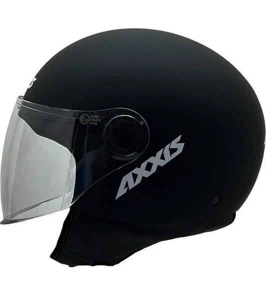 Axxıs Square S Solid A1 Matt Black Yarım Motosiklet Kaskı - Resim 4